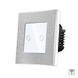 Cumpara ieftin Intrerupator Dublu Wi-Fi cu Touch din Sticla si Rama de Aluminiu LUXION SmartElectro IntelligentHouse