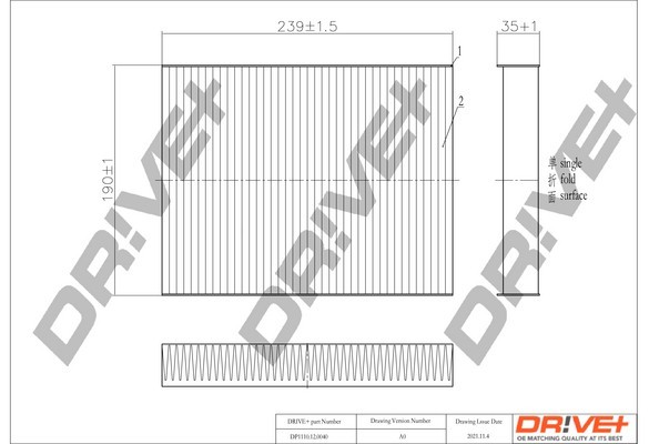 Dr!ve+ DP1110.12.0040 Filtru, aer habitaclu