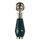Maner mobila din aluminiu argintiu si ceramica albastru 6 cm x 2 cm
