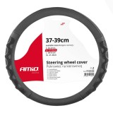 Husa volan auto AMiO marimea M 37-39 cm, acoperire pentru volan, montaj rapid, interior antiderapant, materiale de calitate, SWC-26-M