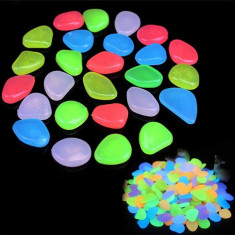 Pietricele fosforescente 200 g, decor luminos interior sau exterior, multicolore foto