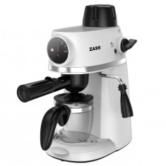 Espressor de cafea Zass ZEM 07 Alb, 800W, presiune 3,5 bari, 240ml, 2-4 cesti - RESIGILAT