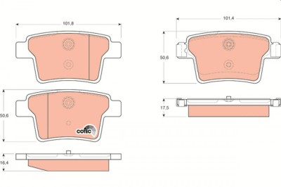 TRW GDB1665 COTEC set placute frana disc foto