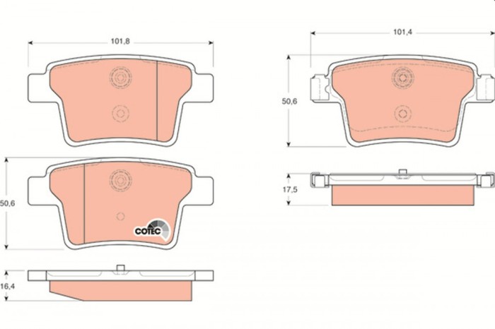 TRW GDB1665 COTEC set placute frana disc