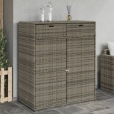 Dulap depozitare de gradina, gri, 105x55x113 cm, poliratan GartenMobel Dekor, vidaXL