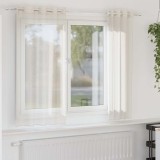 Perdele Voile cu Oelii 2 buc Crem 140x140 cm