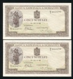 q658 PERECHE CONSECUTIVA 500 LEI 1940 filigran vertical BNR NECIRCULATA UNC