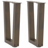 Gossi picioare pentru masa in forma de v 2 buc otel natural otel