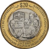 Mexic 20 Pesos 2017 - (Constitution centennial) 32 mm, KM-989 UNC !!!, America de Nord