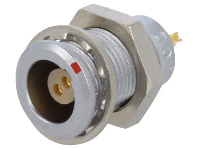 Conector circular 2 pini, soclu mamă foto