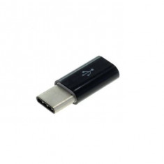 Adaptor Micro-USB to Type-C 2,4 cm Flippy, Negru foto