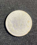 Moneda 2 lei 1872 argint