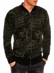 Bluza casual barbati B1028 verde camuflaj foto