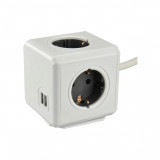 Prelungitor Power Cube 4 x Schuko + 2 x USB 1,5M Unitec 47529