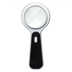 Lupă Plastic, LED, 15cm, Negru Argintiu