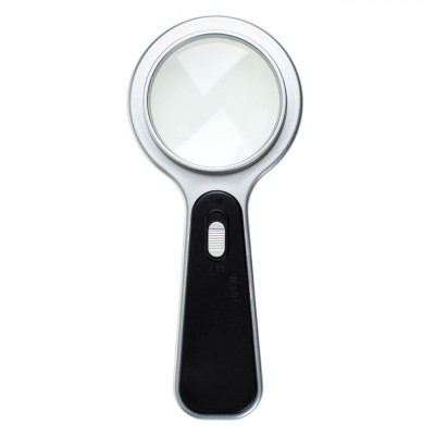 Lupă Plastic, LED, 15cm, Negru Argintiu foto