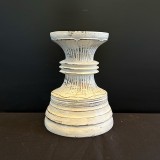 Suport lum&acirc;nare din lemn alb vintage - 23 cm Indonezia