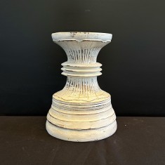 Suport lum&acirc;nare din lemn alb vintage - 23 cm Indonezia