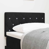 VidaXL Tăblie de pat cu LED-uri, buton din cristal, catifea neagră de 80 cm