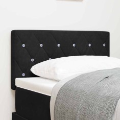 vidaXL Tăblie LED cu lumini cu bandă LED Argyle Negru 80 cm Catifea 3338043