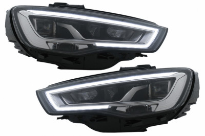 Faruri Full LED compatibil cu Audi A3 8V Pre-Facelift (2013-2016) Upgrade pentru Halogen cu Semnalizare Dinamica Secventiala LHD HLAUA38V foto