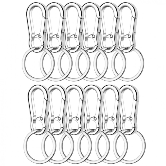 Set 12 brelocuri tip carabina, 8.5 x 4 cm, metal, argintiu