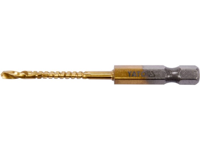 YATO Burghiu freza pentru metal, 3mm, hex 1/4, Auriu