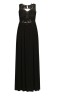 Rochie Lungă Neagră Dama APART Fashion, Dantelă Florală, Mărimea 40 - Outlet