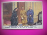 HOPCT 6380 CU REGELE LA SLUJBA DEDICATA REGELUI IUGOSLAV -1934-REGINA ASTRID-FAMILIA REGALA BELGIA-CROMO LITHO-CIOCOLATA COTE D&#039;OR, Necirculata, Printata