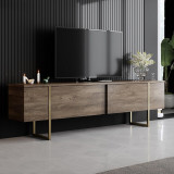 Comoda Tv Luxe TV Stand Chic, Alb Negru Nuc, 180 x 50 x 30 cm