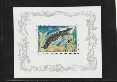 Belgia 1965-Fauna,Reptile,Testoasa cu carapace moale de pe Nil,MNH.Mi.Bl.33 foto