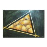 Tablou abstract pictat manual, Triunghi 3, 90x60cm ulei pe panza in relief efect 3D, gata de agatat pe perete
