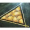 Tablou abstract pictat manual, Triunghi, 90x60cm ulei pe panza in relief efect 3D, gata de agatat pe perete