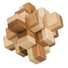 Joc logic IQ din lemn bambus in cutie metalica-9