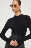 HUGO pulover femei, culoarea negru, light, cu turtleneck
