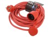 Cablu prelungitor KEL 10m 16A, Roșu, Secțiune 1.5 mm&sup2;, IP44