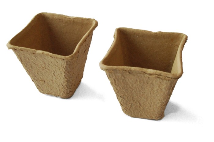 Ghiveci pentru rasaduri Versay T1, patrat, biodegradabil, 8 x 8 cm, set 12 bucati