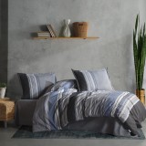 Cumpara ieftin Lenjerie pat dublu,bumbac ranforce,4 piese,multicolora cu dungi,DukoV2-A1301