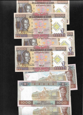 Rar! Guinea Guineea 1000 francs 2010 comemorativa unc pret pe bucata foto