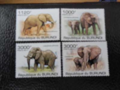 Burundi -Fauna ,elefanti-serie completa ,MNH foto