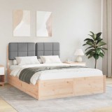 Cumpara ieftin Cadru de pat cu tablie tapitata Gri deschis 150 x 200 cm