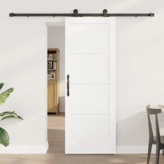 Ușă glisantă vidaXL cu set de accesorii &amp;#039;ORKDAL&amp;#039;Alb Lemn masiv Pin foto