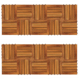 Set dale din lemn de salcam cu model vertical 30 x 30 cm, 20 buc. GartenMobel Dekor, vidaXL