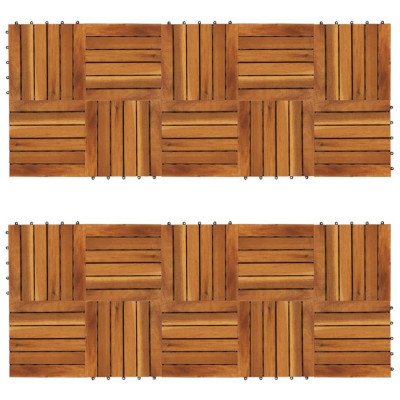 Set dale din lemn de salc&amp;acirc;m cu model vertical 30 x 30 cm, 20 buc. foto