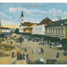 1909 - SIGHET, Maramures, Market, Romania - old postcard - used - 1912