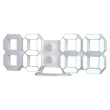 Ceas digital de birou, iluminat LED alb rece, afisaj mare, alarma, temperatura