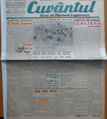 Cuvantul, ziar al miscarii legionare, 16 Octombrie 1940 foto