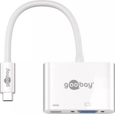 Adaptor multiport USB Type C la USB Type C +VGA alb Goobay