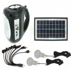 Kit Panou Solar si 220V GDLite GD8009 cu Acumulator 6V2A, USB, Radio foto