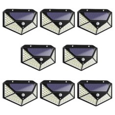 Set 8 lampi cu incarcare solara FOXMAG24, senzor miscare, 3 trepte de iluminare, 100 LED